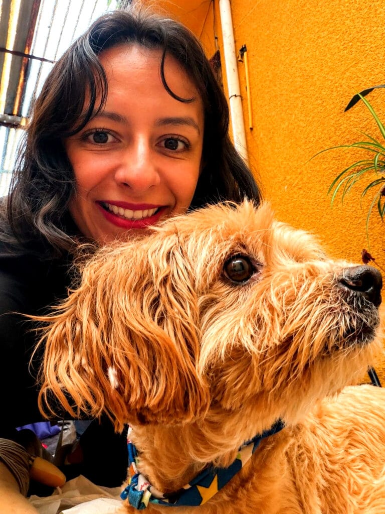 Lucy junto a Chokko, Paciente Canino Atendido por el Servicio de Petsitter Premium a Domicilio